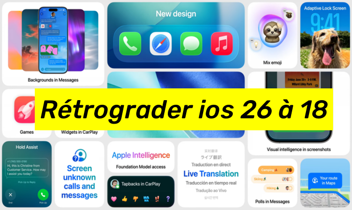 rétrograder ios 26 beta vers 18