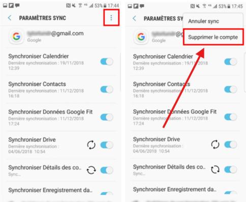 synced the deleted messages with this google account
