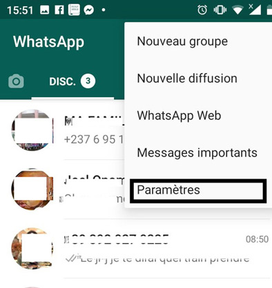 masquer conversation whatsapp