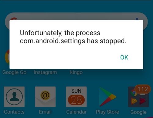 com.android.settings s'est arrêté