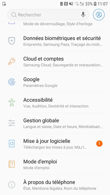 appareil photo tablette samsung ne fonctionne pas