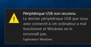 peripherique non reconnu