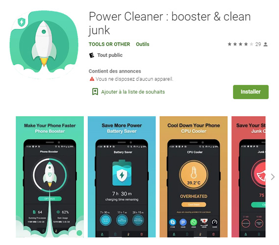 nettoyeur android gratuit sans pub