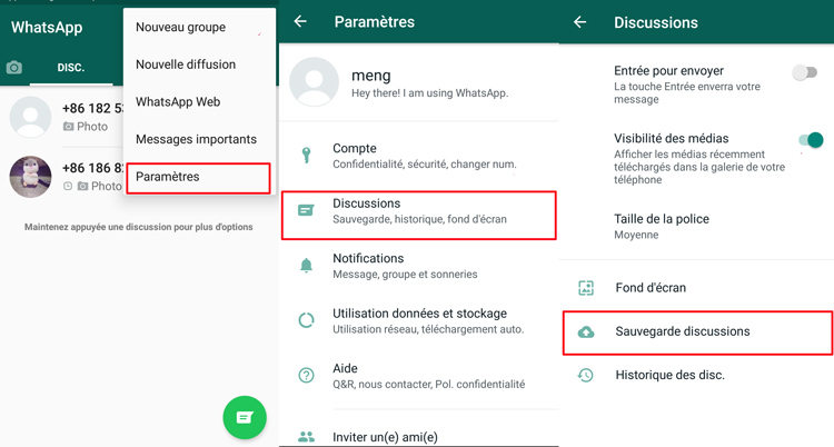 comment retrouver ses anciens messages whatsapp