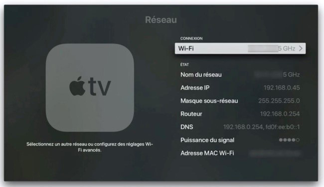 apple tv reseau