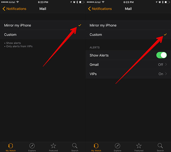 aucune notification apple watch