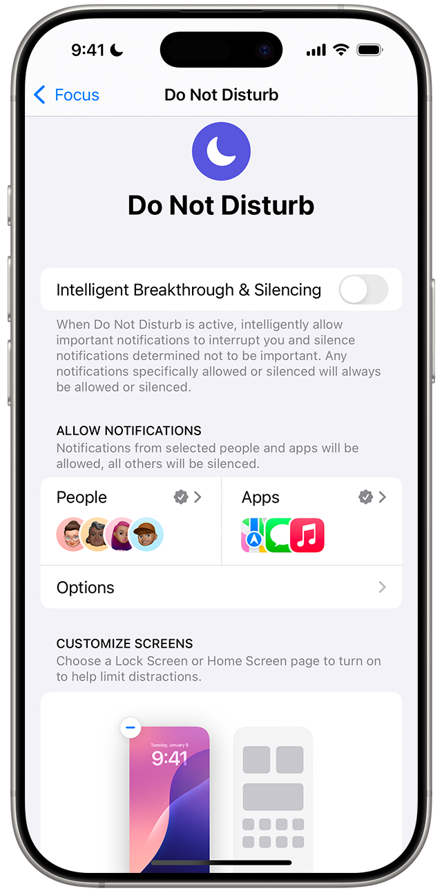 Comment désactiver mon iphone de la fonction ne pas déranger avec le réglage