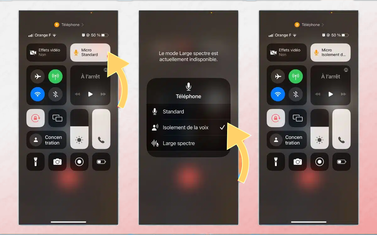le son de mon iphone est faible quand j'appelle