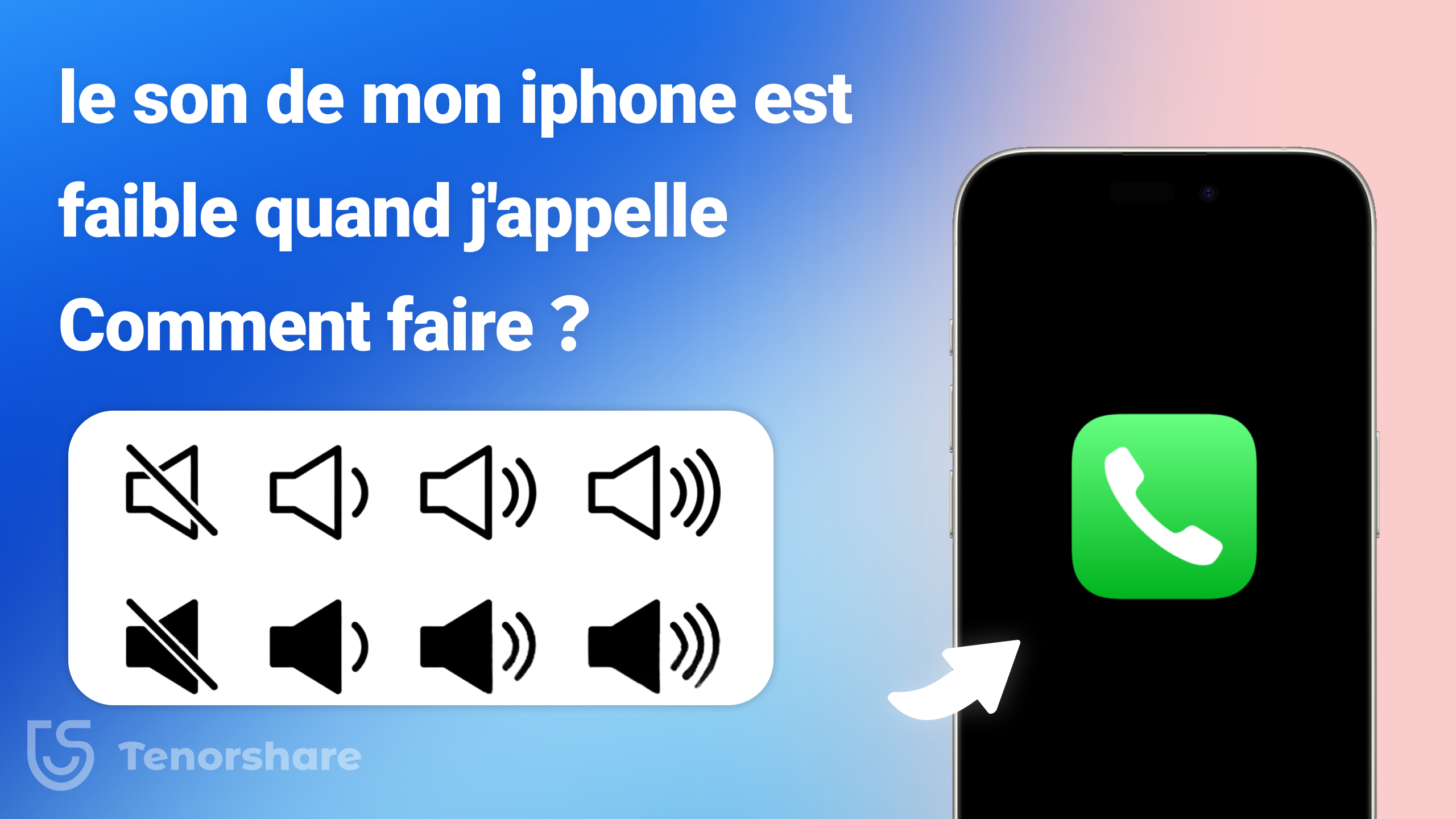le son de mon iphone est faible quand j'appelle