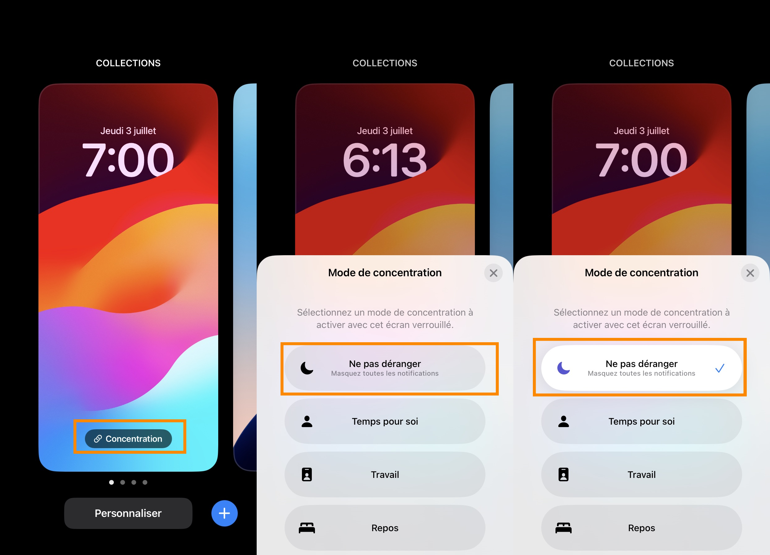Désactiver le mode Ne pas déranger sur iPhone depuis le centre de contrôle