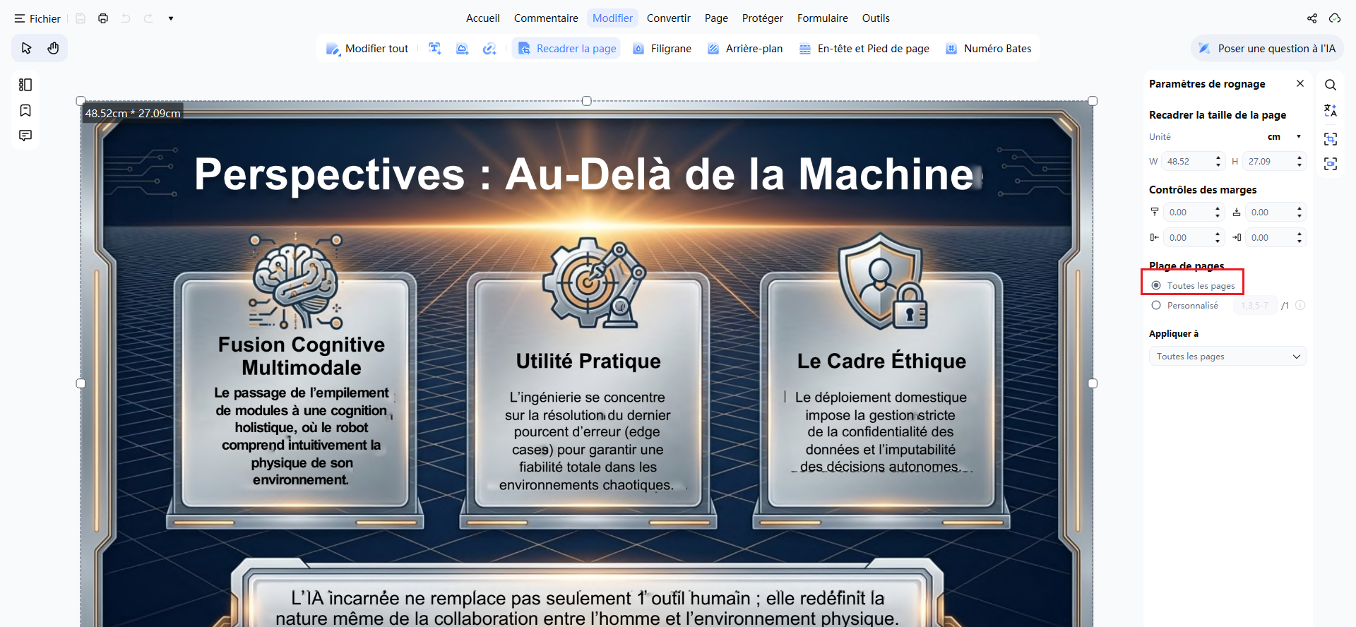 Appliquer le recadrage à toutes les pages du PDF