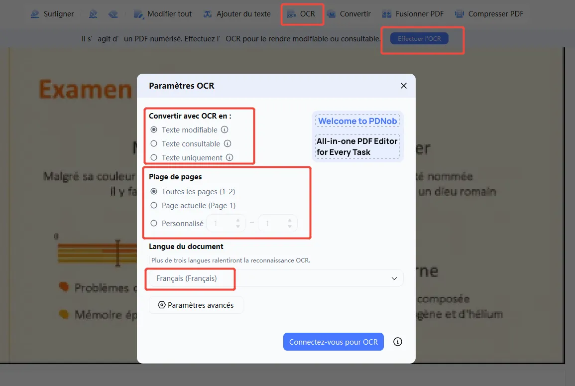 click perform ocr