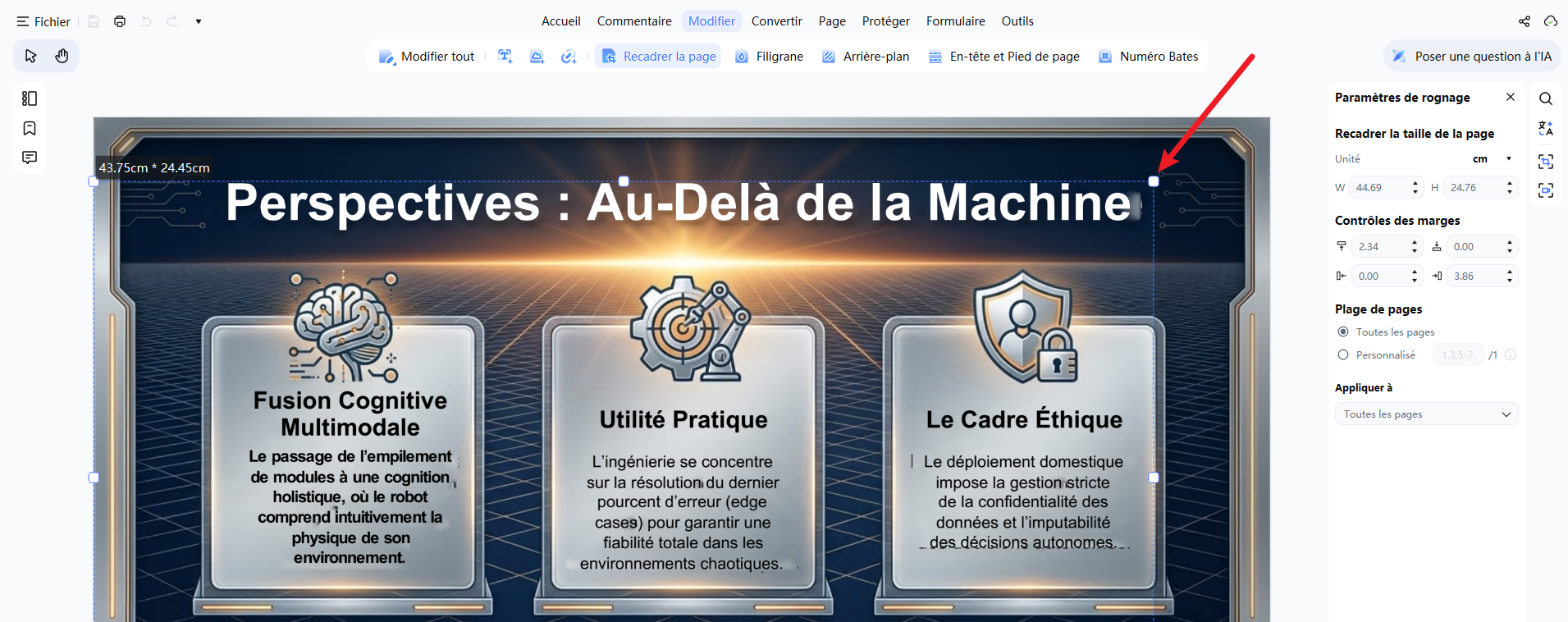 Définir la zone de recadrage d'un PDF