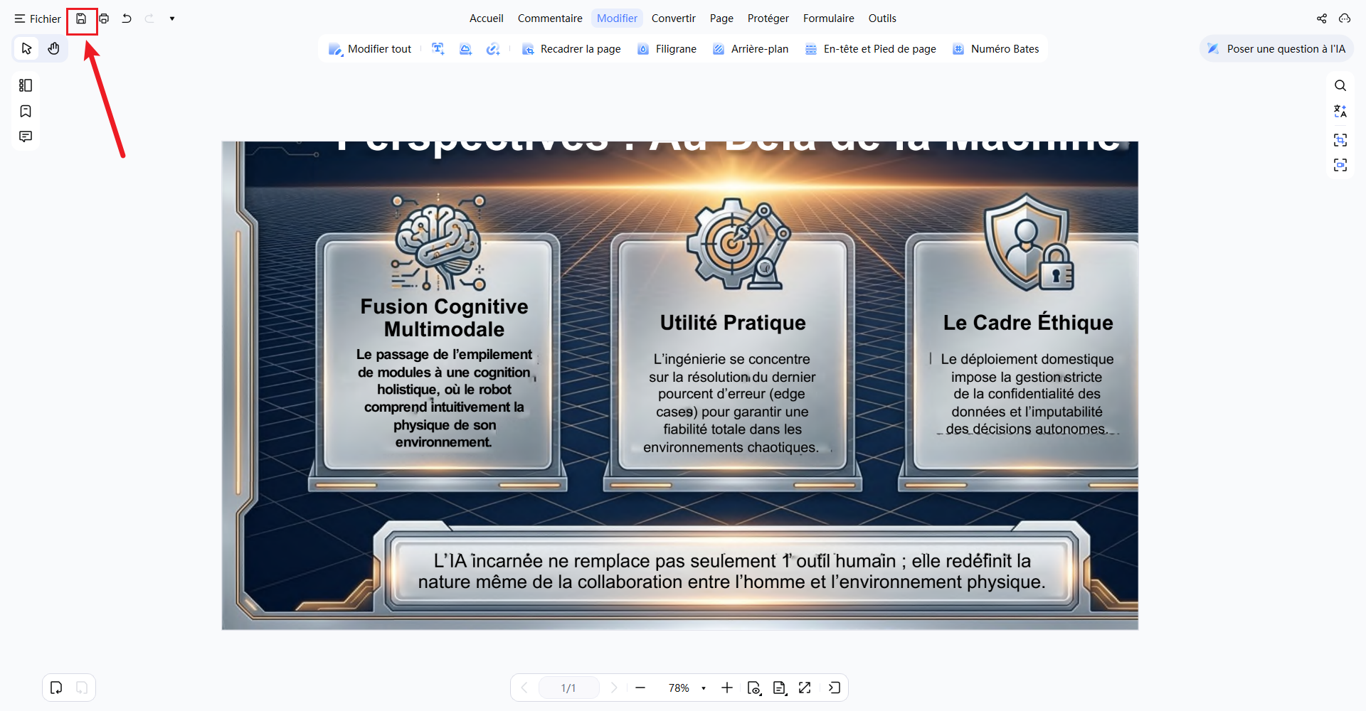 Enregistrer un PDF multipages recadré