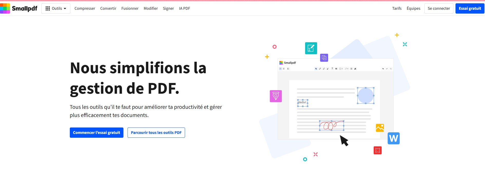 outils PDF en ligne Smallpdf