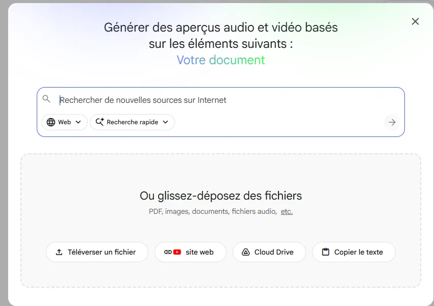 comment importer des sources sur notebooklm