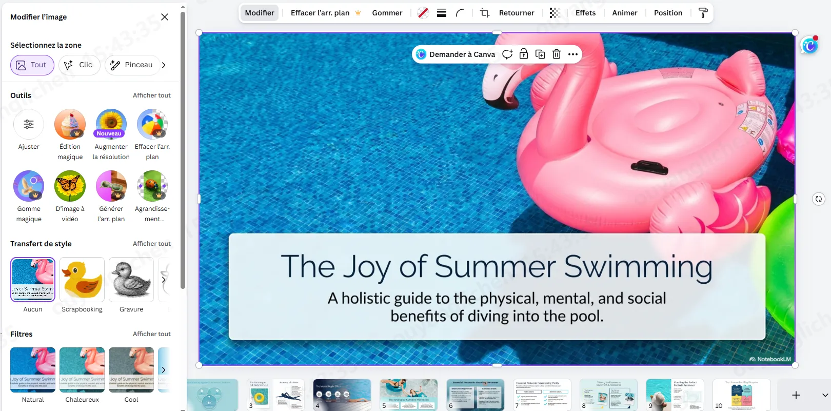 use canva to remove notebooklm watermark