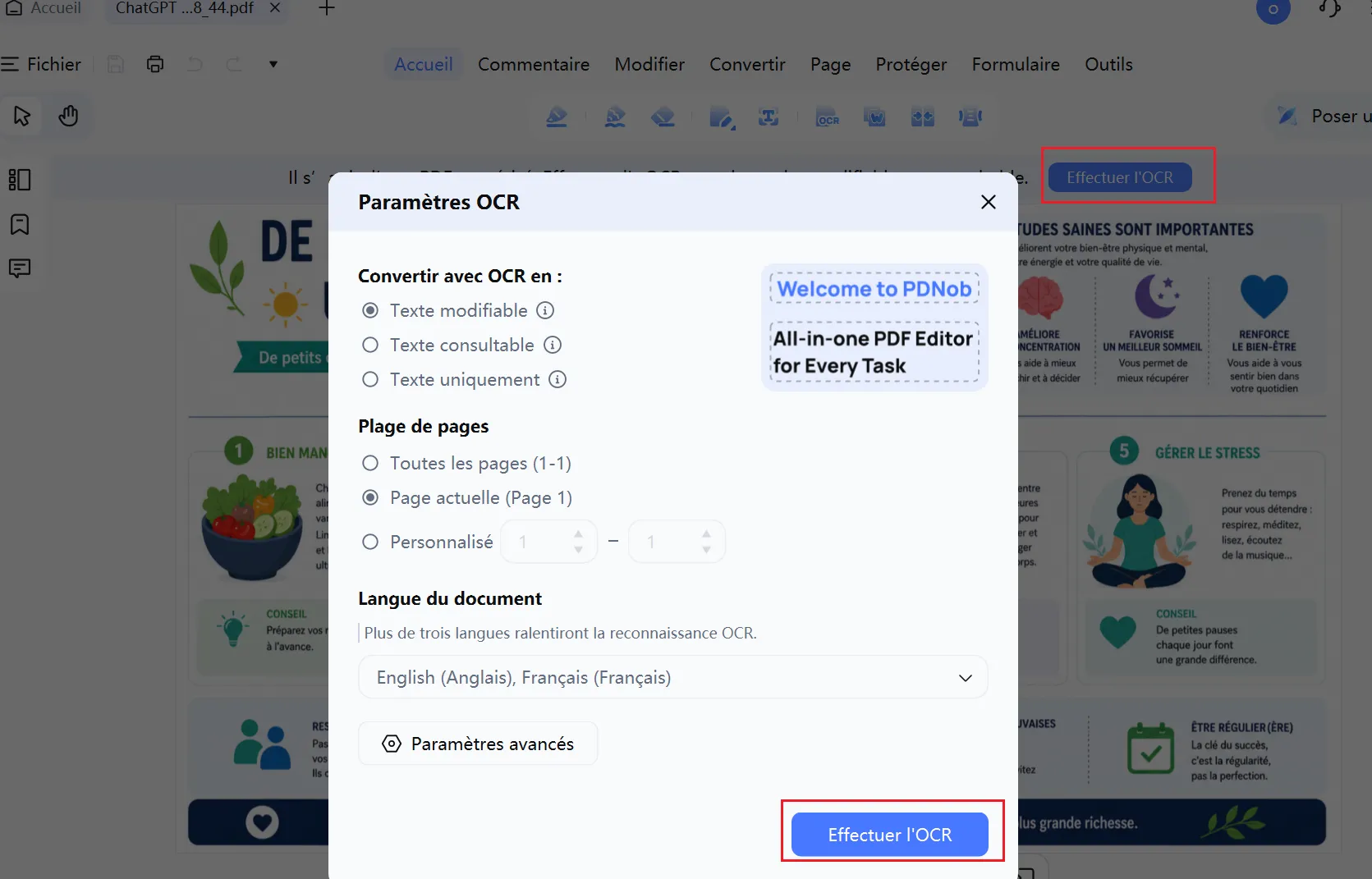 utiliser Tenorshare PDNob pour modifier une image ChatGPT