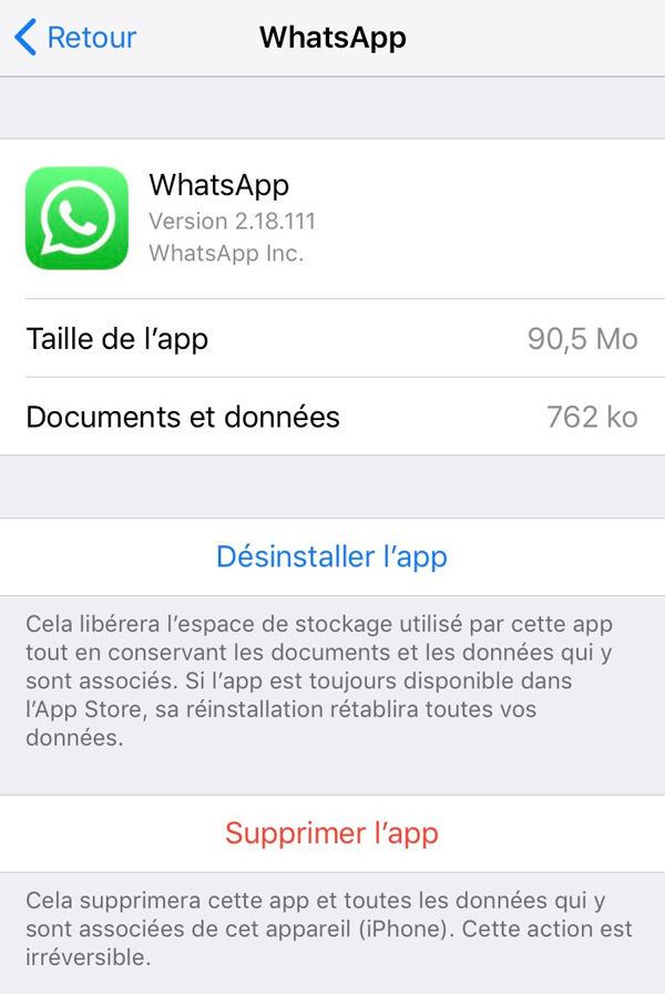 gerer stockage iphone