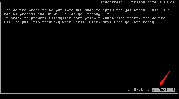 Préparation pour entrer en mode DFU avec Checkn1x