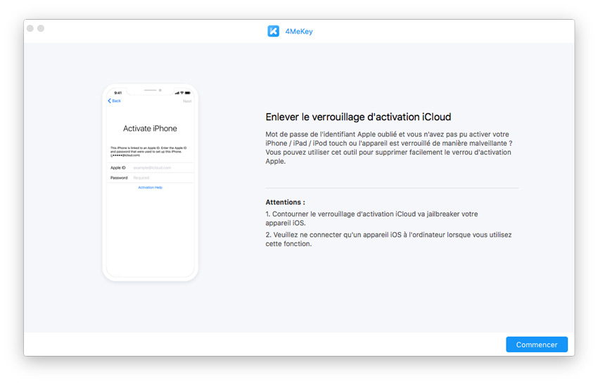 déverrouiller iCloud avec 4MeKey