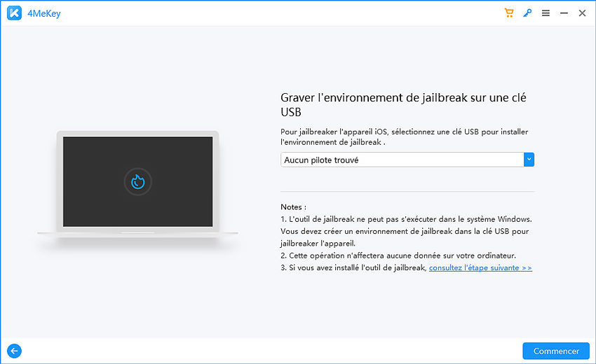 start to burn jailbreak tool- 4MeKey