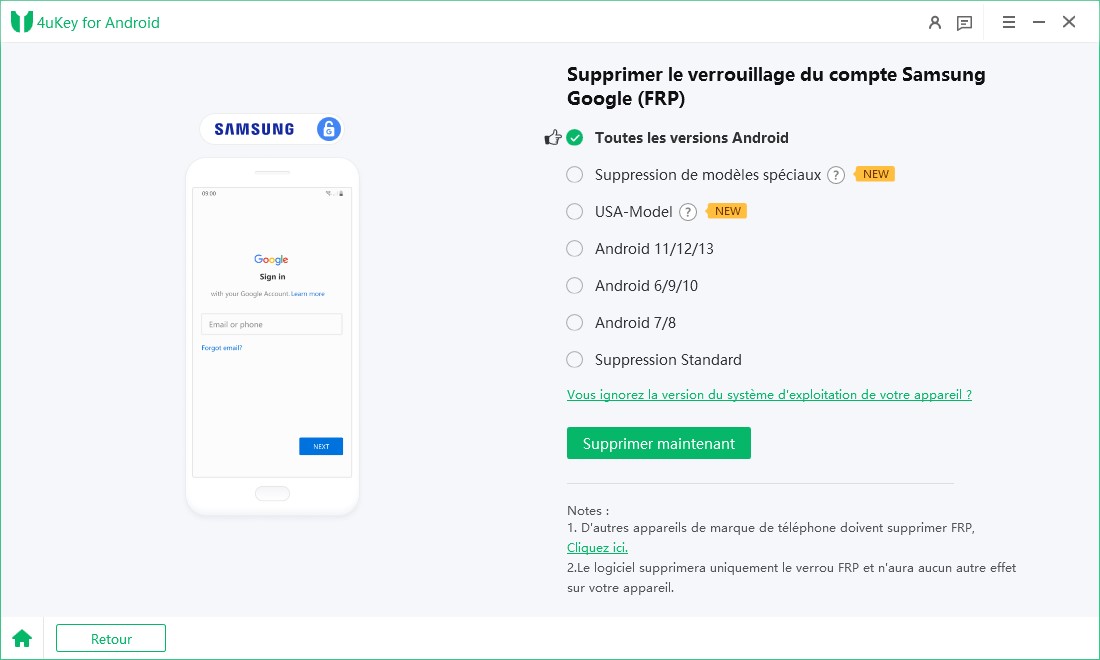 samsung a50s frp bypass android 11 - cliquer sur Démarrer