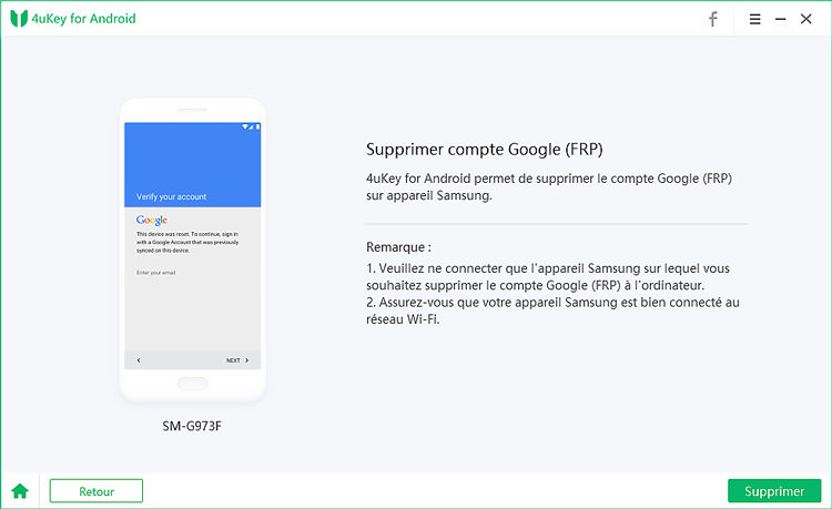 cliquez sur Démarrer supprimer tenorshare 4ukey pour android