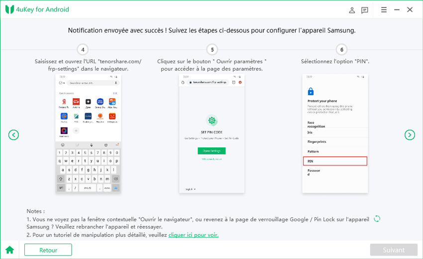 définir code pin tenorshare 4ukey pour android