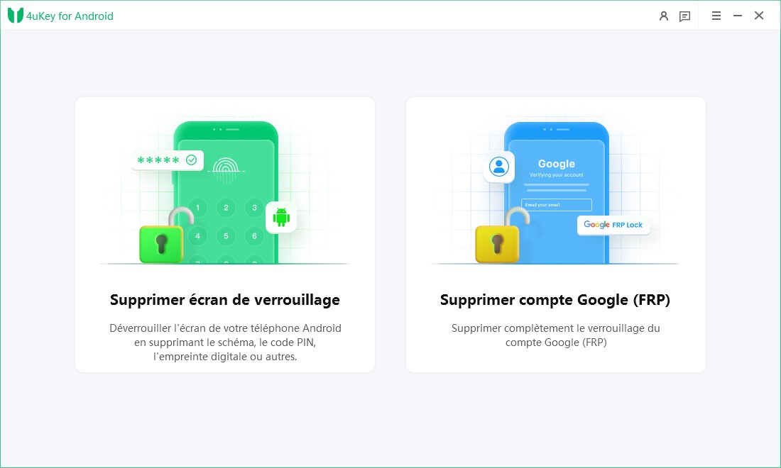 choisissez supprimer la fonction de verrouillage de l'écran par 4ukey pour Android