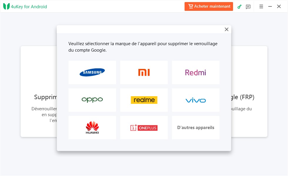 Select Phone Brand and Android Version