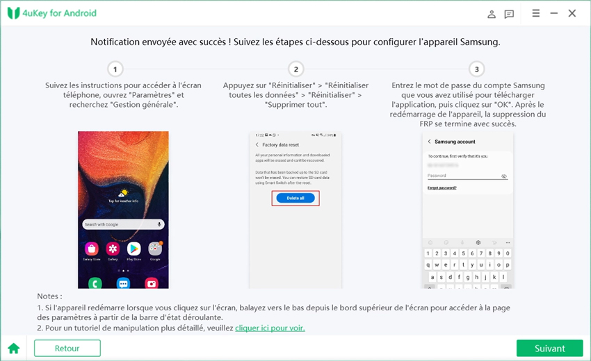 supprimer compte google samsung sous android 11/12 - 4ukey android