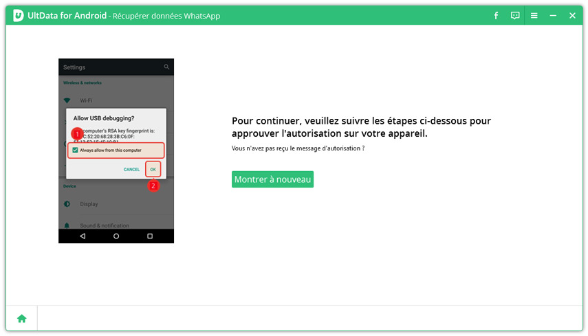 se fier ordinateur pour recuperer whatsapp avec ultdata android