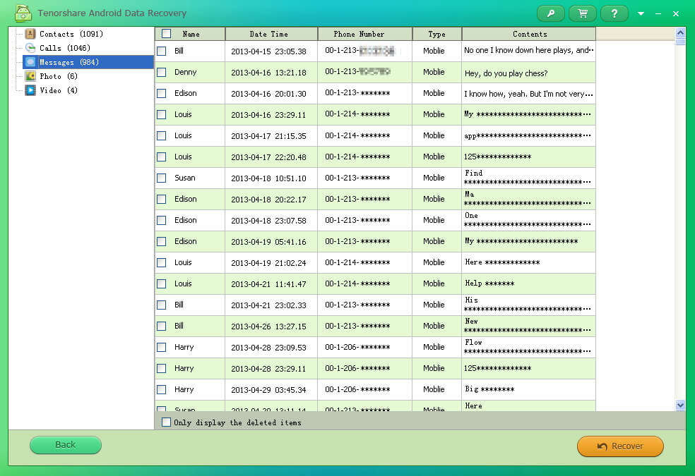 recuperer sms effacer android sans root