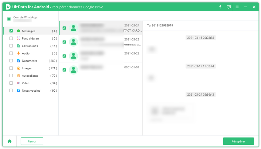 récupérer sauvegarde whatsapp sur google drive - ultdata android