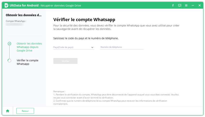 récupérer sauvegarde whatsapp sur google drive - ultdata android