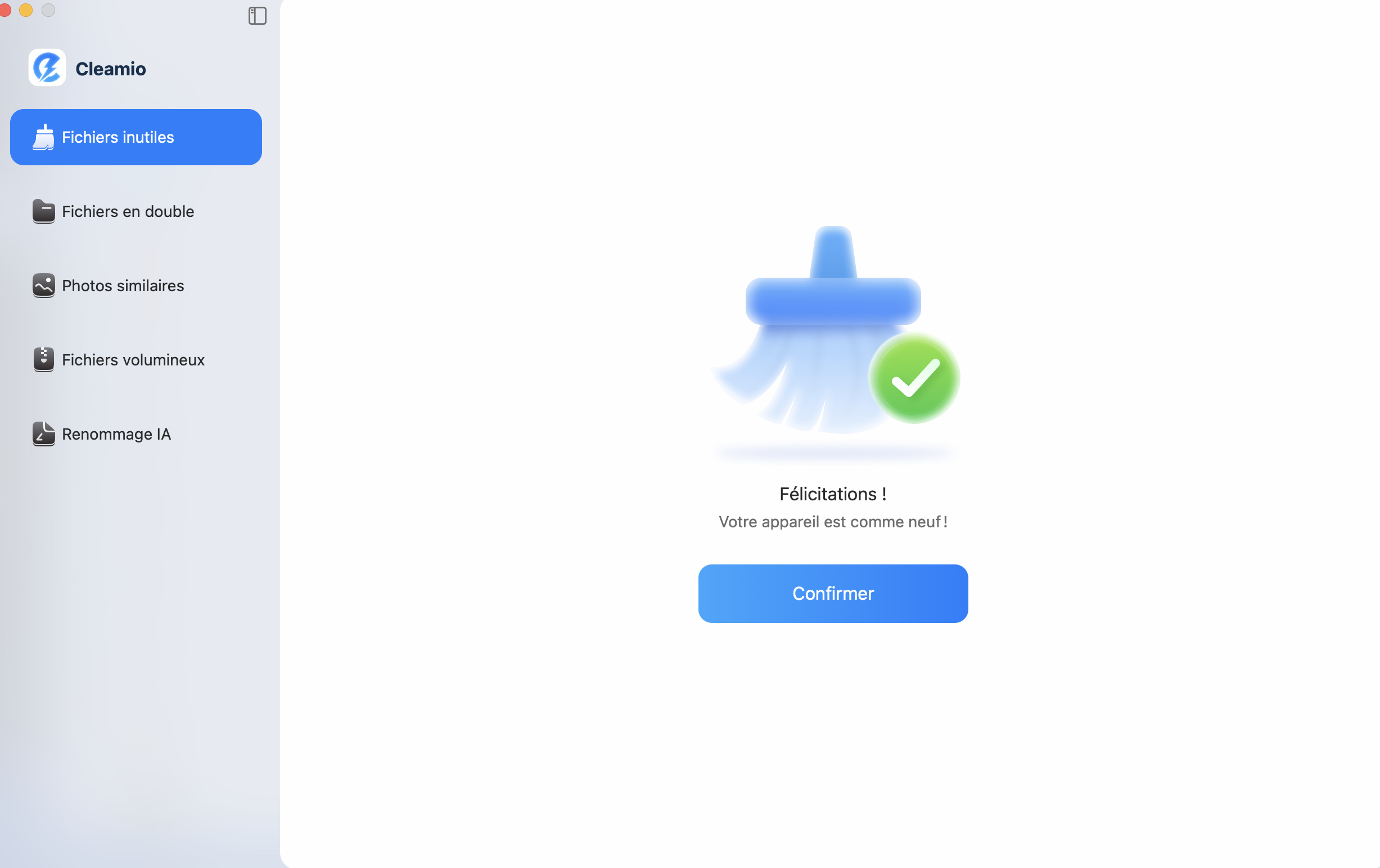 Suppression des Données système inutiles sur Mac terminée
