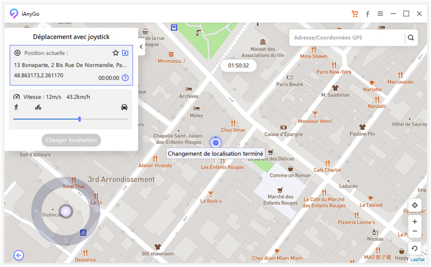 changer localisation avec succès