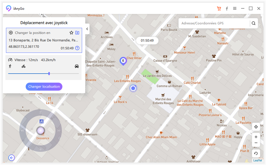 changer localisation dans mode déplacement avec joystick