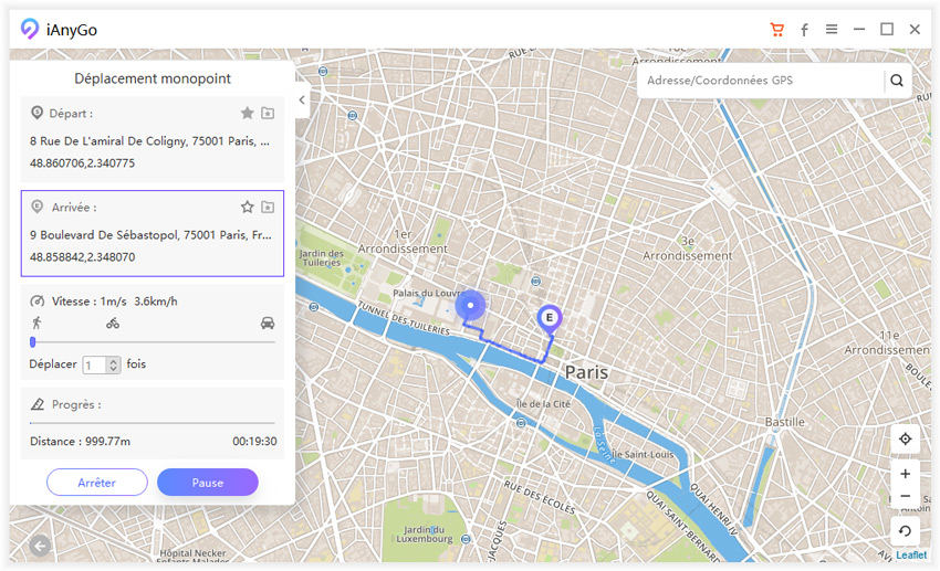cliquer bouton démarrer sur ianygo