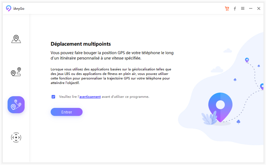 Choisir Déplacement multipoints sur ianygo