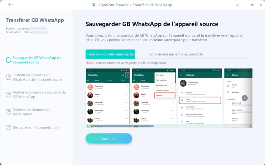 transférer whatsapp Android vers iPhone