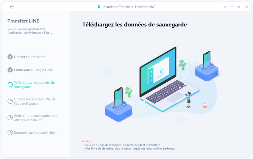 guide icarefone transfer guide - telecharger donnees line
