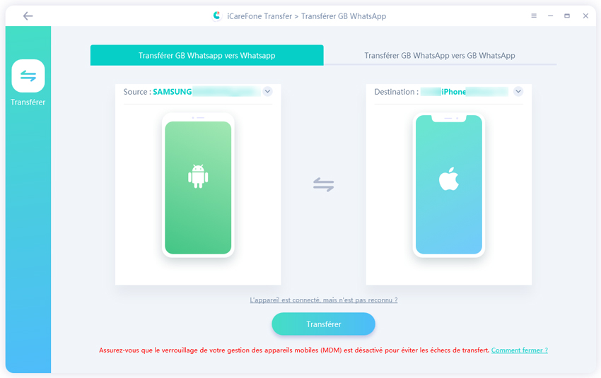 transferer WhatsApp de samsung à iPhone 15