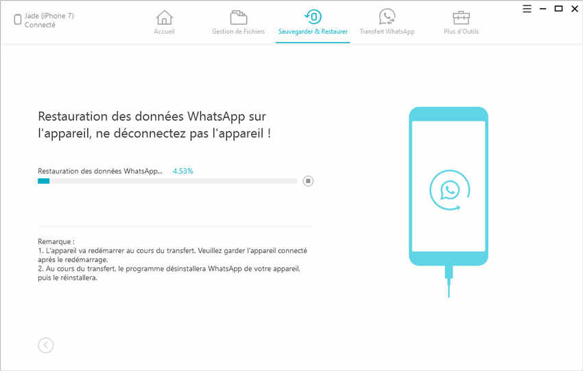 guide de restauration whatsapp