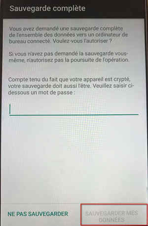 sauvegarder android