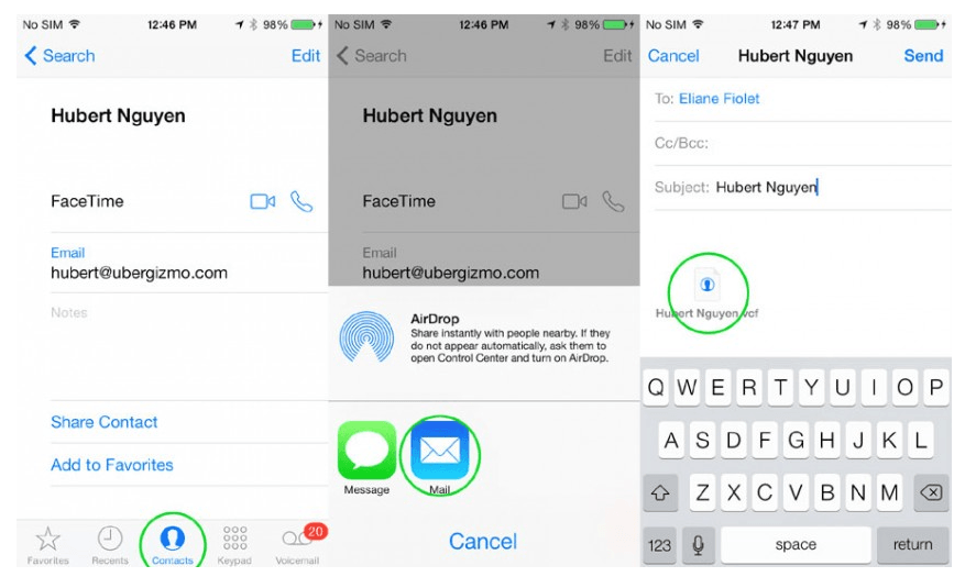 tranferer contacts vers android
