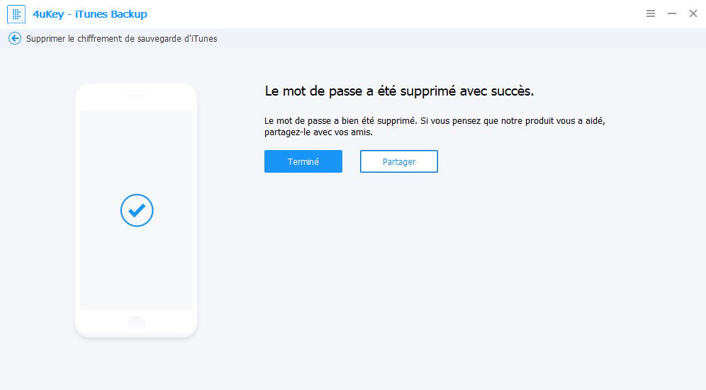 supprimé avec succès - guide de sauvegarde 4keyy itunes