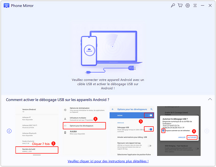 Activer le débogage USB2