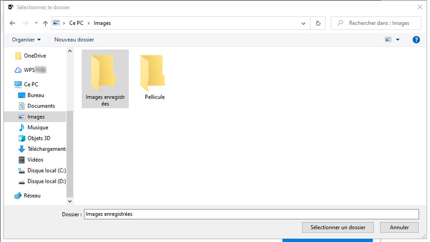 sélectionner dossier - stellar repair for photo